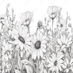 Papier Peint Grosse Fleur Noir et Blanc | Le Petit Intissé