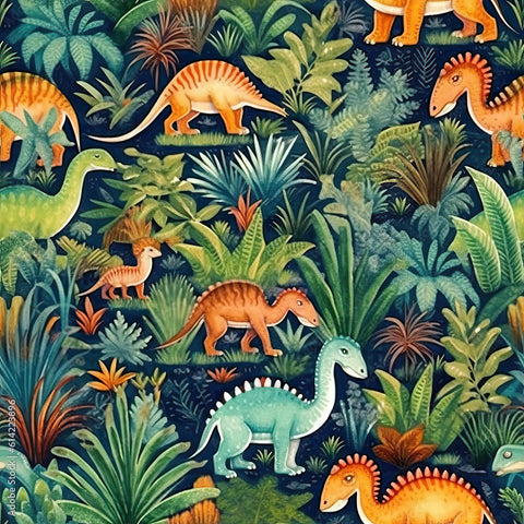 Papier Peint Frise Murale Dinosaure | Le Petit Intissé