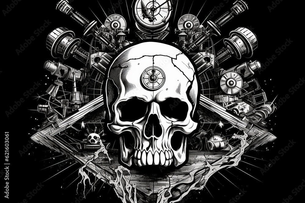 Papier Peint Motif Tête de Mort | Le Petit Intissé