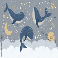 Thumbnail for Baleine Bleue Décoration Murale | Le Petit Intissé