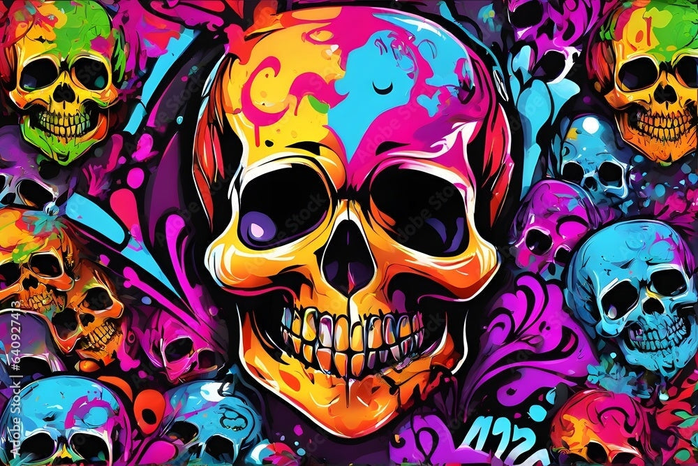 Papier Peint Tête de Mort Décoration Murale | Le Petit Intissé