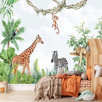 Thumbnail for Papier Peint Panoramique Animaux Jungle | Le Petit Intissé