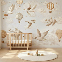 Thumbnail for Papier Peint Oiseaux <br/> Oies et Montgolfières