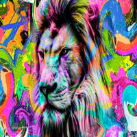 Thumbnail for Papier Peint Graffiti <br/> Colorful Lion