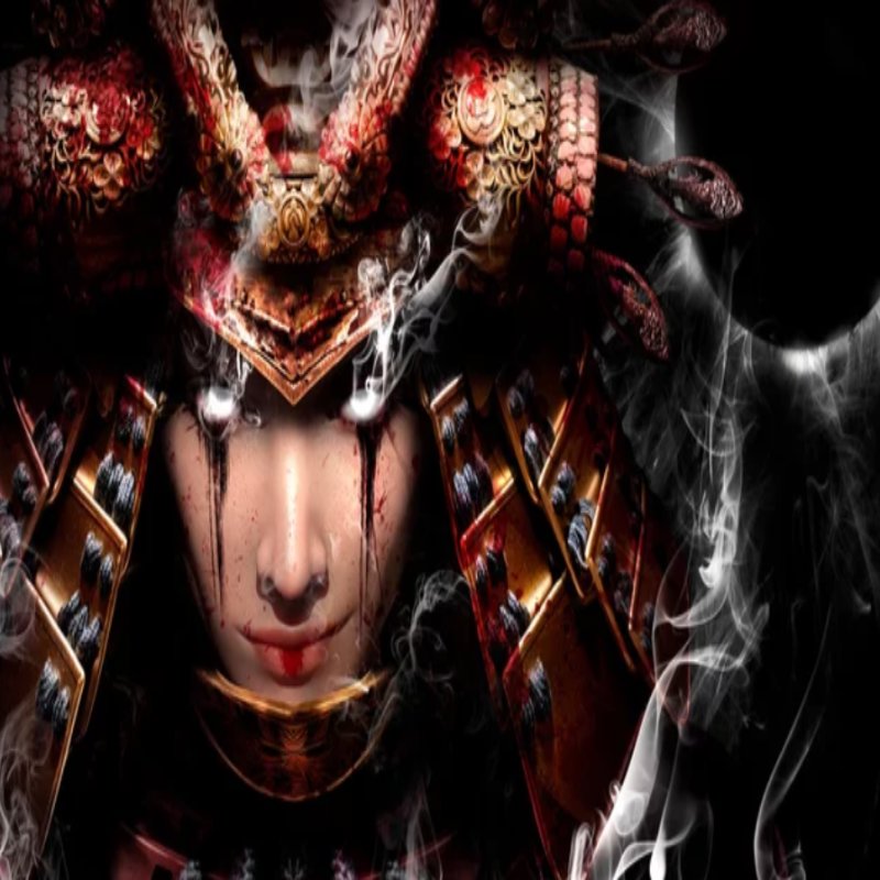 Papier Peint Japonais <br/> Guerrier Fumant