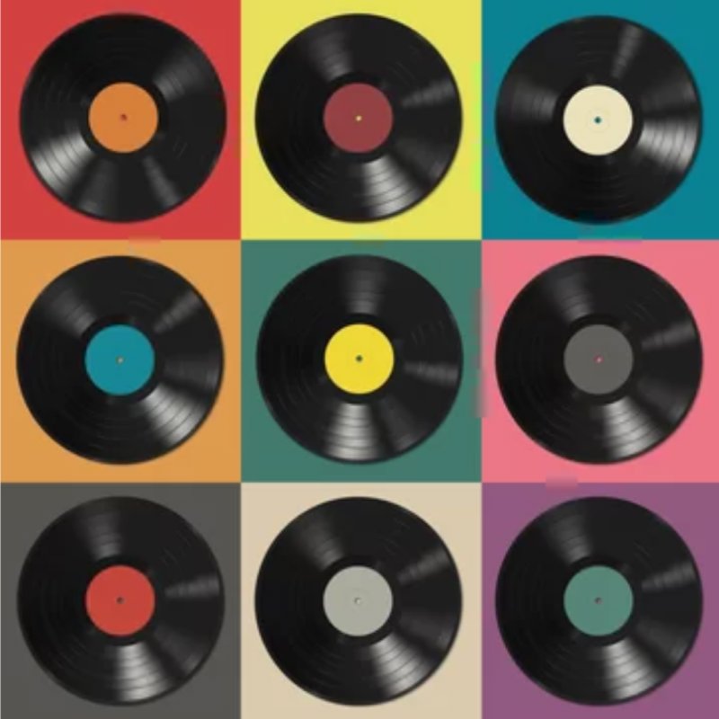 Papier Peint Musique <br/> Disque Vinyle Coloré
