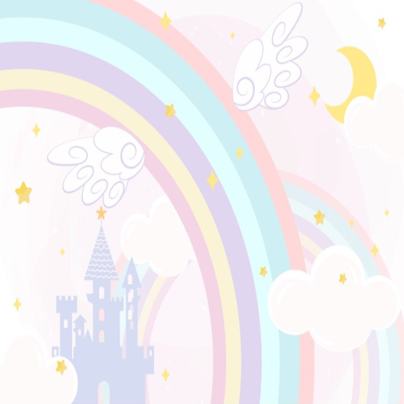 Papier Peint Princesse <br/> Château Arc-en-ciel