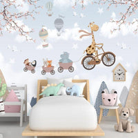 Thumbnail for Papier Peint Animaux <br/> Girafe et Montagne Graphique