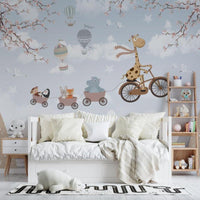 Thumbnail for Papier Peint Animaux <br/> Girafe et Montagne Graphique