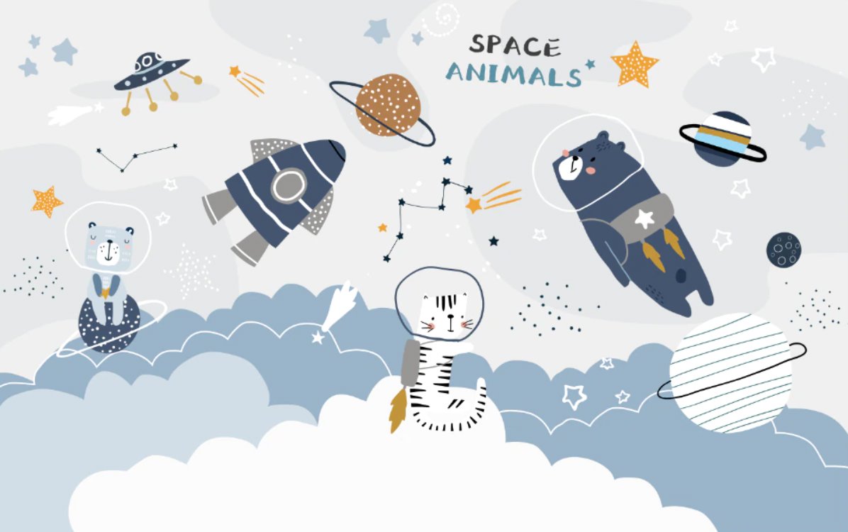Papier Peint Espace <br/> Space Animals
