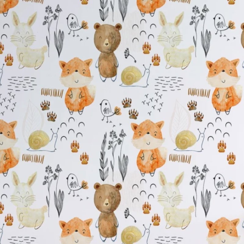 Papier Peint Animaux <br/> Petite Forêt et Motifs
