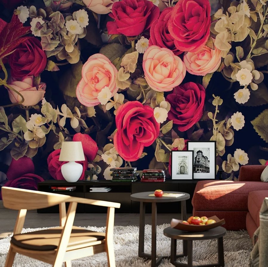 Papier Peint Ado Classique <br/> Fleuri Couleur Vintage