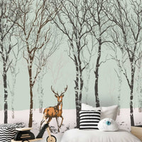 Thumbnail for Papier Peint Animaux <br/> Panoramique Cerf et Vert