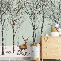 Thumbnail for Papier Peint Animaux <br/> Panoramique Cerf et Vert