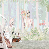 Thumbnail for Papier Peint Princesse <br/> Jardin Tropical et Licorne