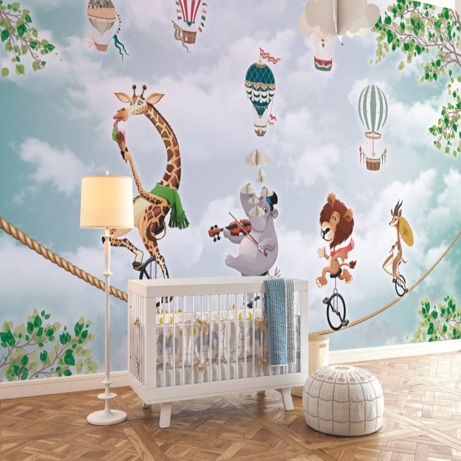 Papier Peint Animaux <br/> Hippopotame Funambule & Co