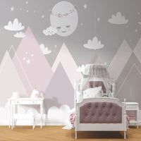 Thumbnail for Papier Peint Fille Classique <br> Lune Ronde Endormie