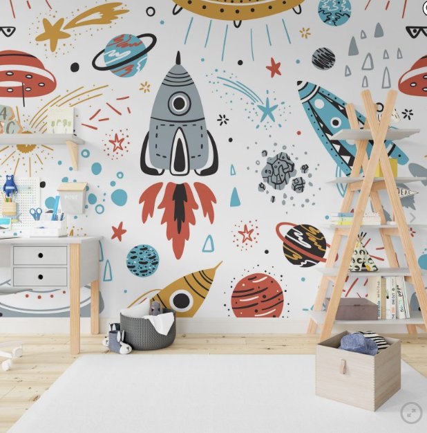 Papier Peint Espace <br/> Rockets et Planètes