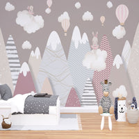 Thumbnail for Papier Peint Fille Classique <br/> Lapin et Montagnes