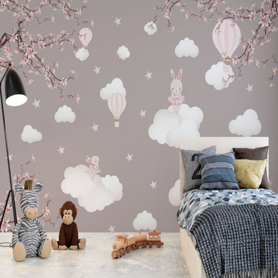 Papier Peint Fille Classique <br/> Hello Bunny