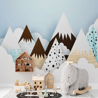 Thumbnail for Papier Peint Garçon Classique <br/> Montagne Pic Neige