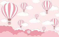 Thumbnail for Papier Peint Fille Classique <br/> Montgolfière Rose 3D