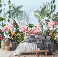 Thumbnail for Papier Peint Flamant Rose <br/> Décor Jungle