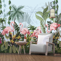 Thumbnail for Papier Peint Flamant Rose <br/> Décor Jungle