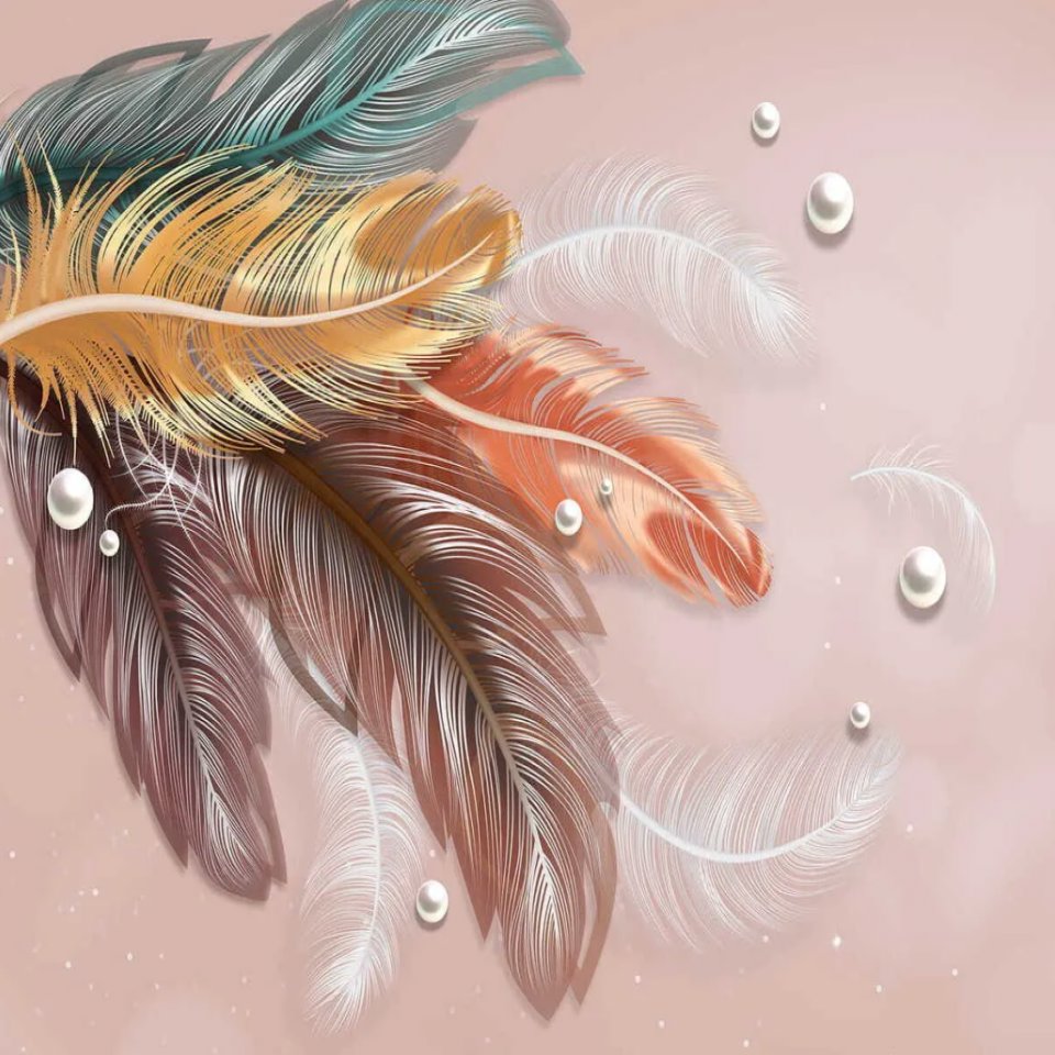 Papier Peint Plume <br/> Déco Légèreté et Couleur