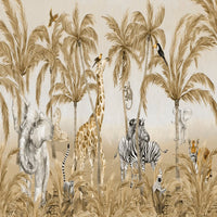 Thumbnail for Papier Peint Animaux <br/> Joyeuse Jungle Sépia