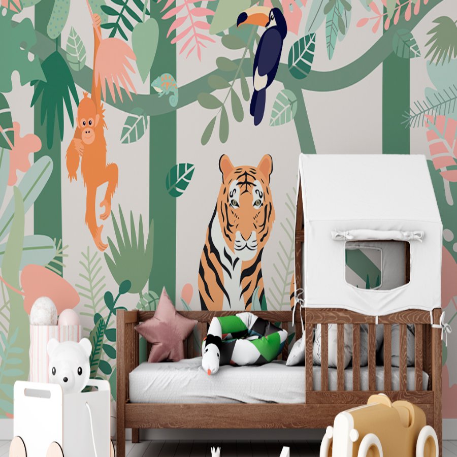 Papier Peint Animaux <br/> Jungle Animée