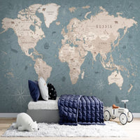 Thumbnail for Papier Peint Carte du Monde <br/> Atlas Aquatique