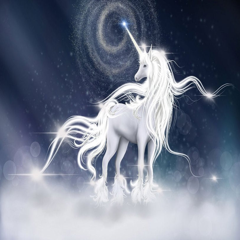 Papier Peint Licorne <br/> Féérique Blanche