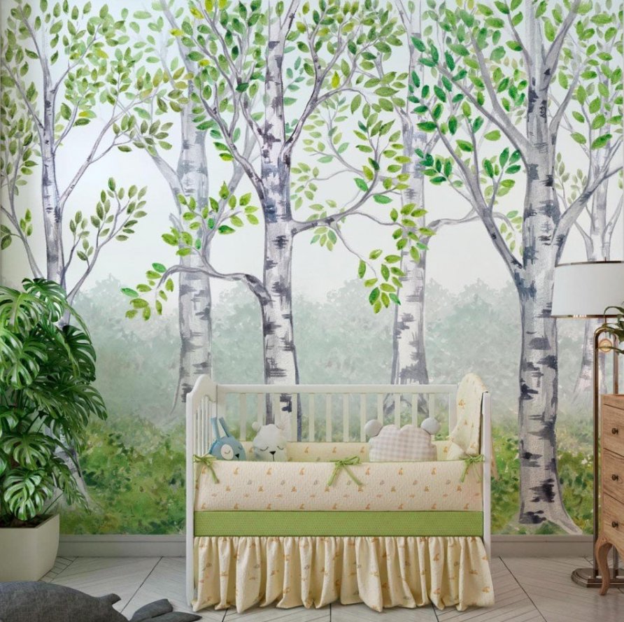 Papier Peint Bébé Classique <br/> Forêt Cocon Doux