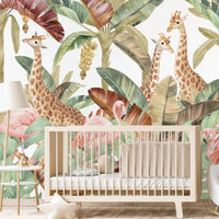 Thumbnail for Papier Peint Animaux <br/> Girafes et Flamants