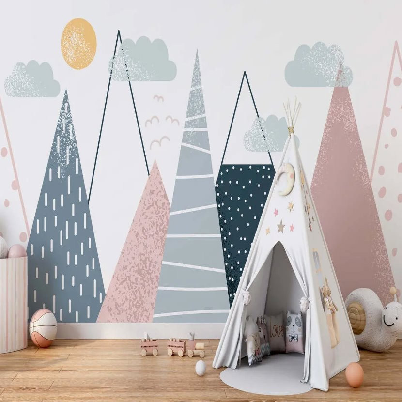 Papier Peint Fille Classique <br/> Scandinave Pastel Doux