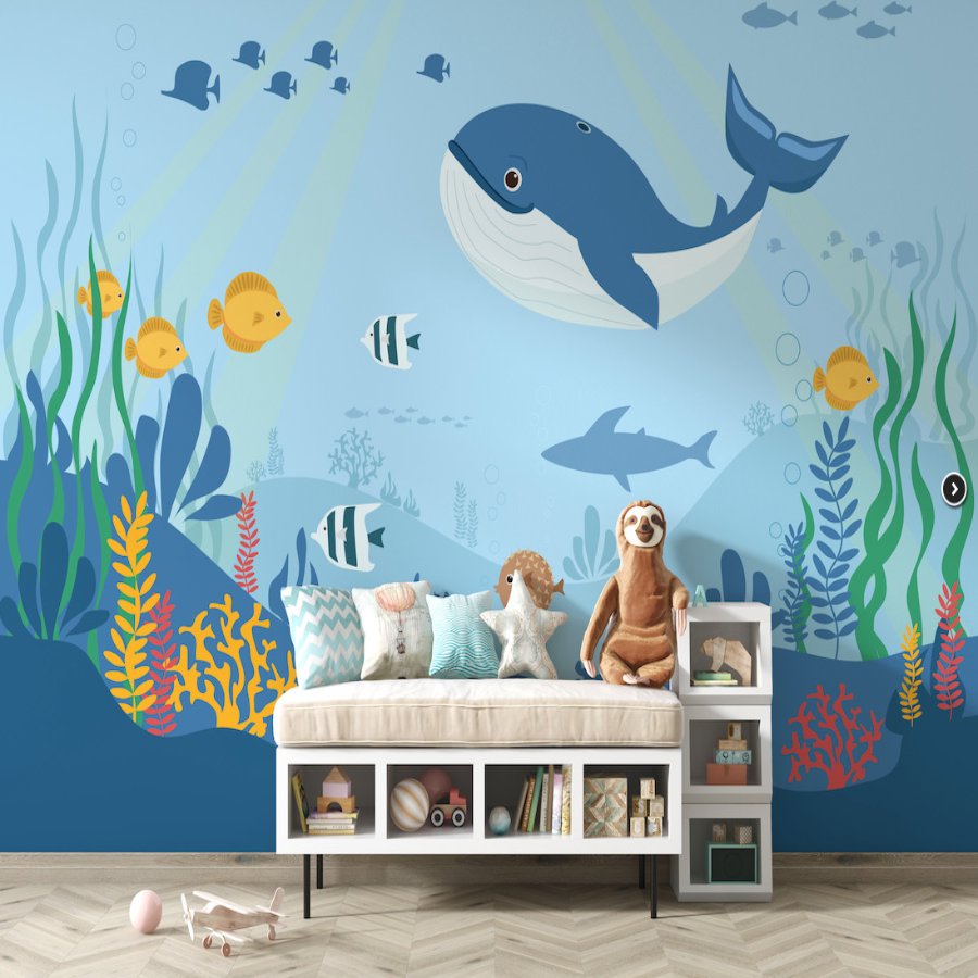 Papier Peint Marin <br/> Mer et Baleine