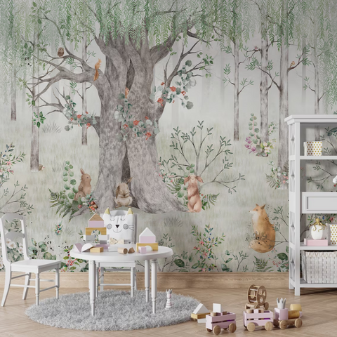 Papier peint chambre enfant la Forêt enchantée – Kam & Leon