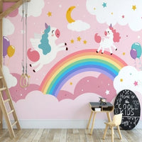 Thumbnail for Papier Peint Licorne <br/> Duo et Arc-en-Ciel