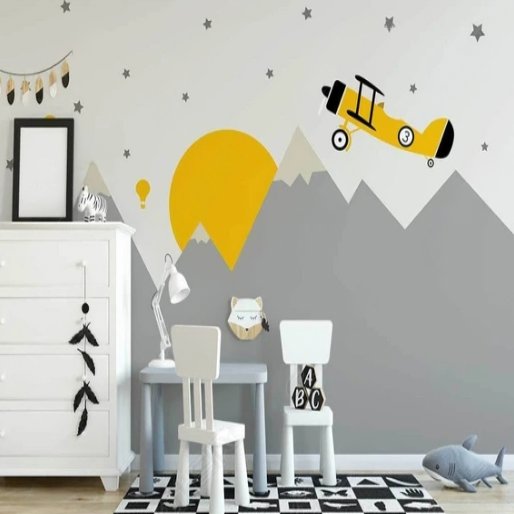 Papier Peint Avion <br/> Pics Montagneux