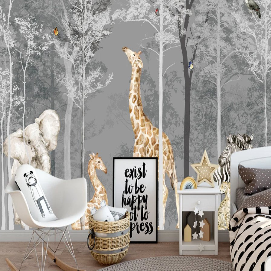 Papier Peint Animaux <br/> Forêt Grise