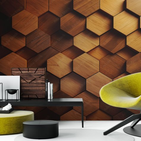 Papier Peint Effet Bois 3D