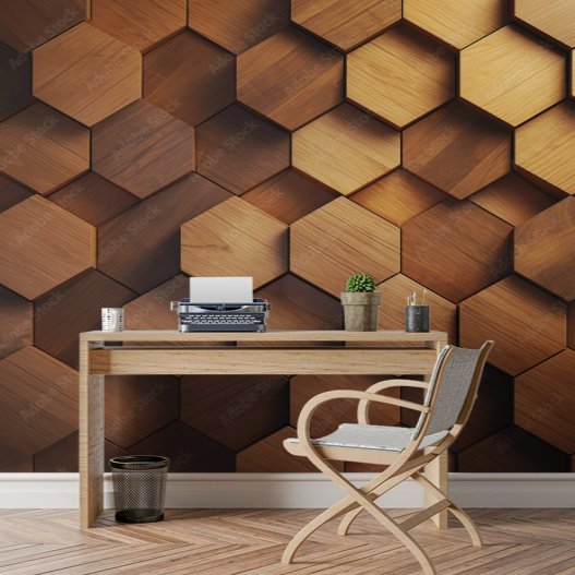 Papier Peint Effet Bois 3D