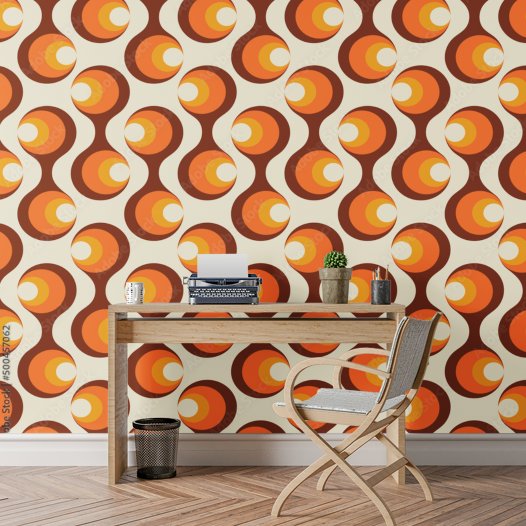 Papier Peint Orange Vintage