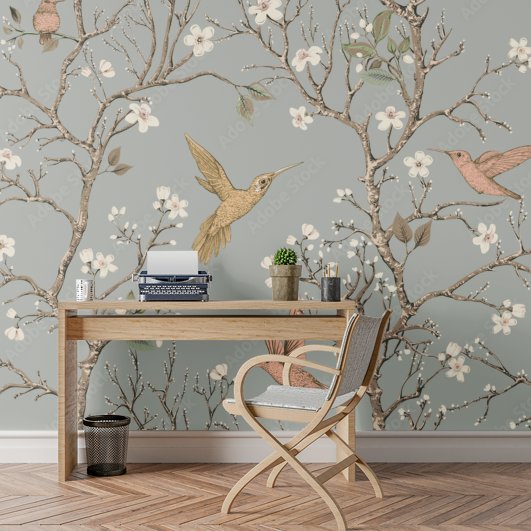 Papier Peint Oiseaux Vintage