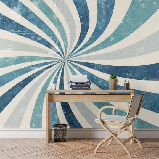 Papier Peint Vintage Bleu