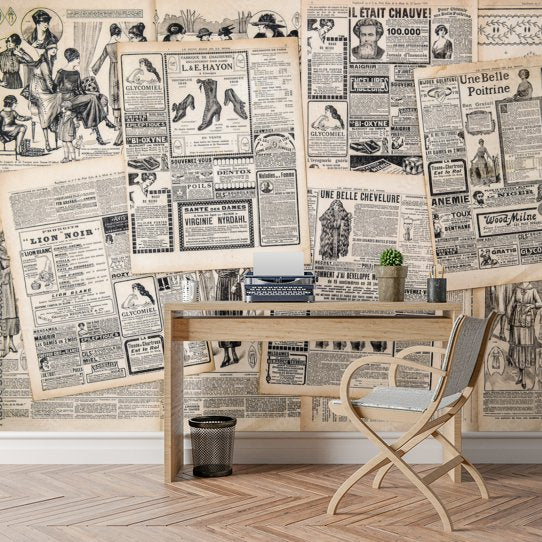 Papier Peint Journal Vintage