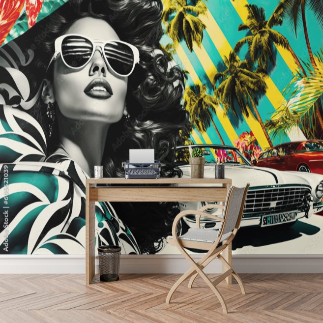 Papier Peint Vintage Vert