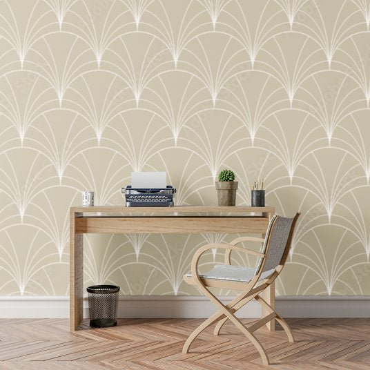 Papier Peint Art Deco Beige