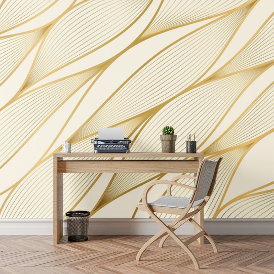 Papier Peint Art Deco Jaune